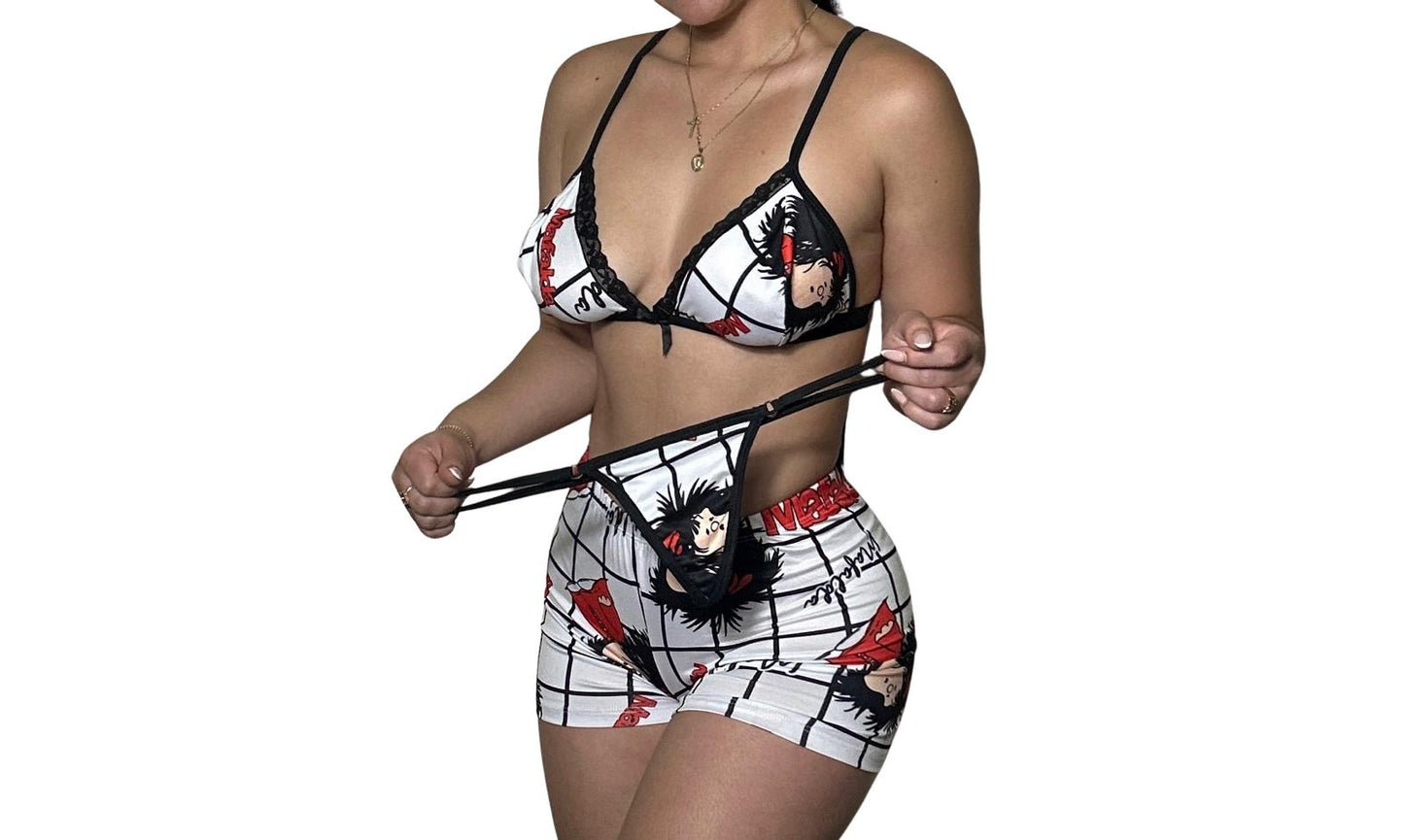 LM PAJAMA 4 PIECE OVERSIZE T-SHIRT SHORTS