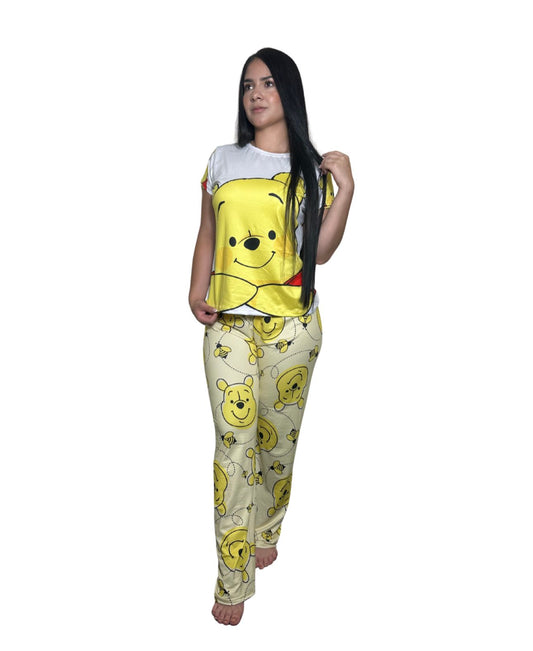 LM PAJAMA SHORTSLEEVE AND LONG PANTS YELLOW BEAR