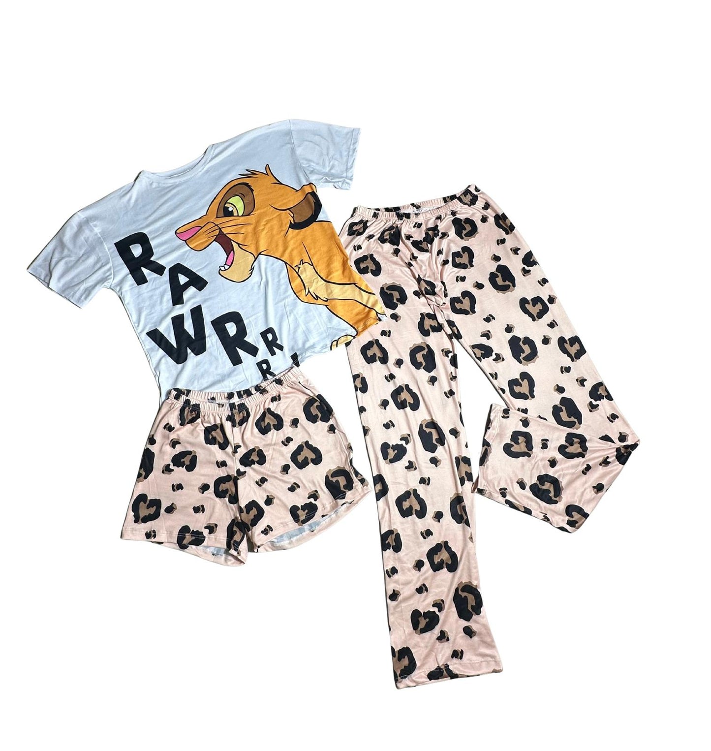 LM 3PCIECE SHORTSLEEVE OVERSIZE T-SHIRT, PANTS AND SHORT
