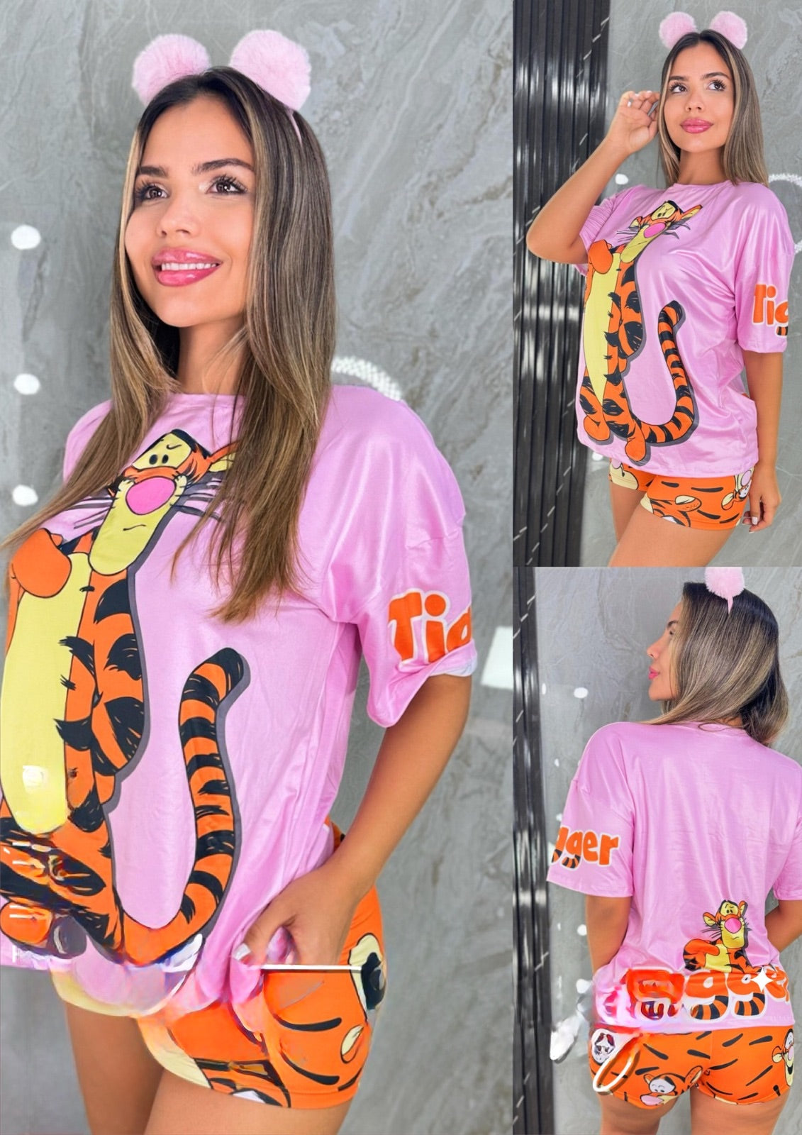 LM PAJAMA OVERSIZE T-SHIRT AND SHORTS