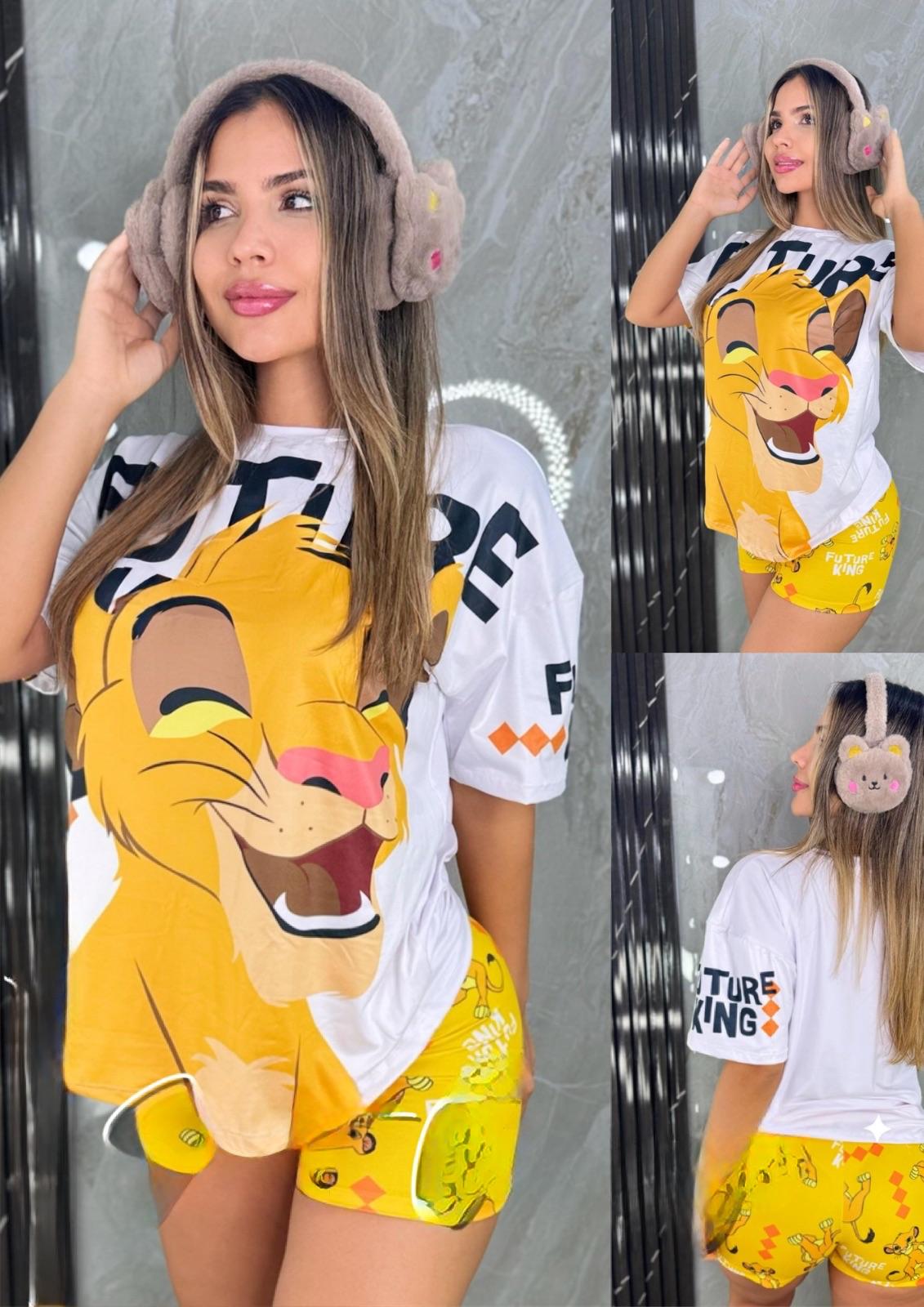 LM SHORT SLEEVE OVERSIZE T-SHIRT AND SHORT PAJAMA