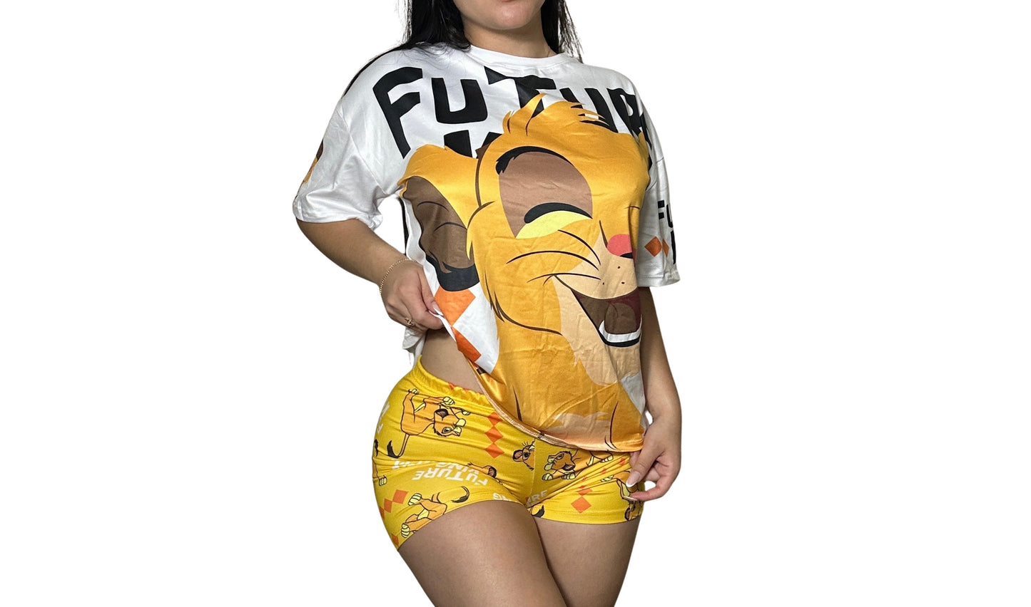 LM PAJAMA OVERSIZE T-SHIRT AND SHORTS