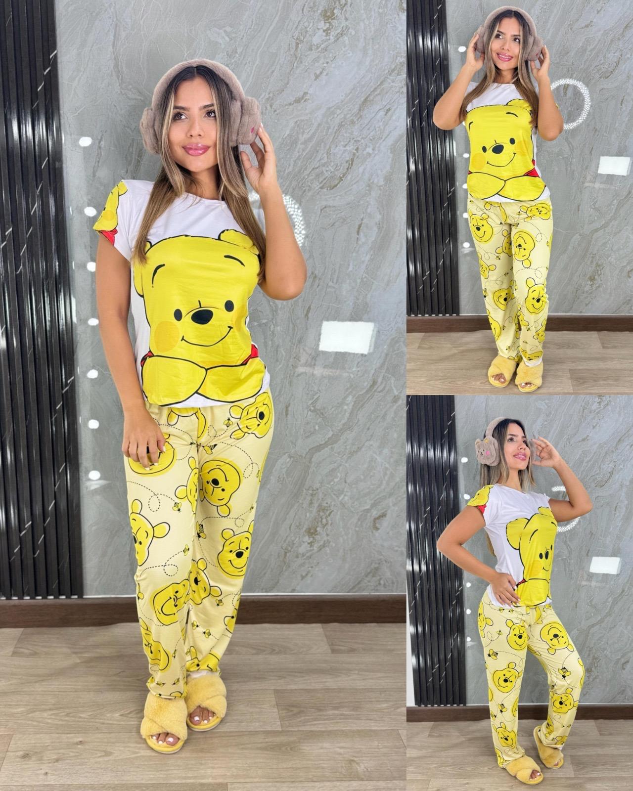 LM PAJAMA SHORTSLEEVE AND LONG PANTS YELLOW BEAR